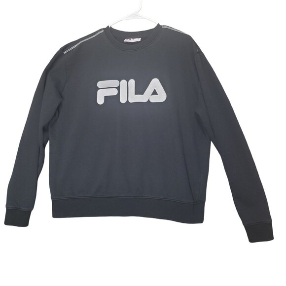 FILA Womens Sweatshirt‎ Pullover SZ XXLarge black Logo Long sleeves Crew Neck - Picture 1 of 7